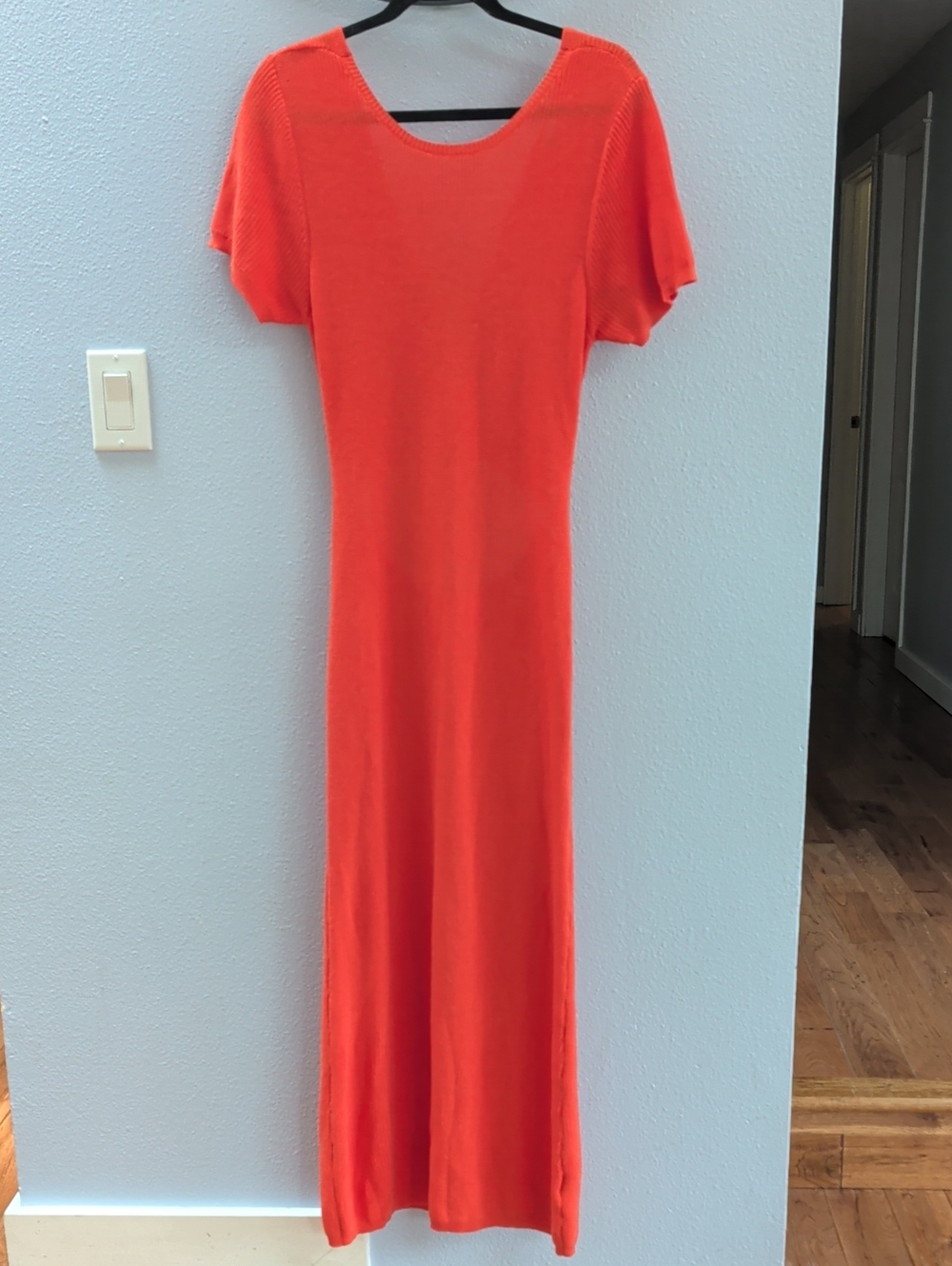 Garance Orange Knit Back Cutout Maxi Autumn Fall Dress
